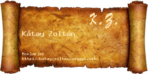 Kátay Zoltán névjegykártya